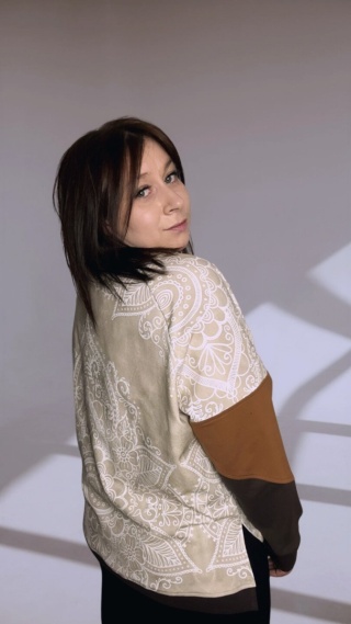 Bluza Dresowa Oversize Damska LACE CALM – Choco