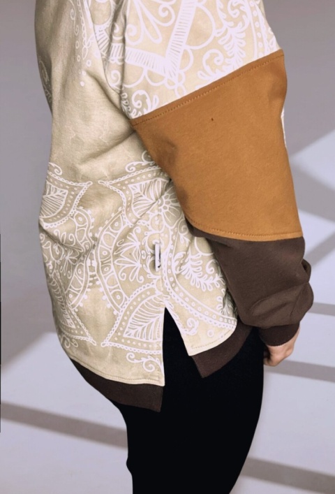 Bluza Dresowa Oversize Damska LACE CALM – Choco