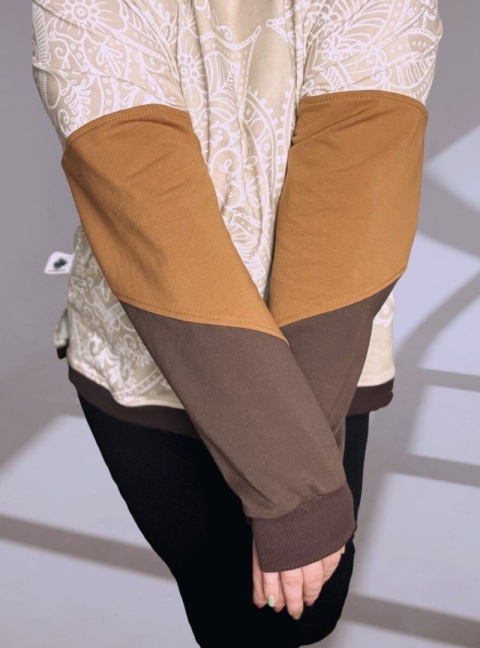 Bluza Dresowa Oversize Damska LACE CALM – Choco