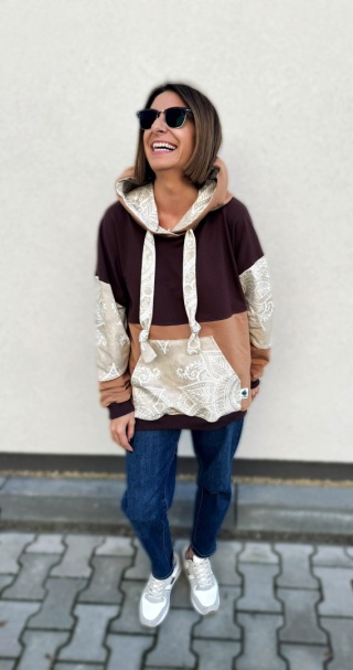 Bluza dresowa oversize LACE CARAMELLO