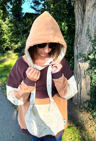 Bluza dresowa oversize LACE CARAMELLO