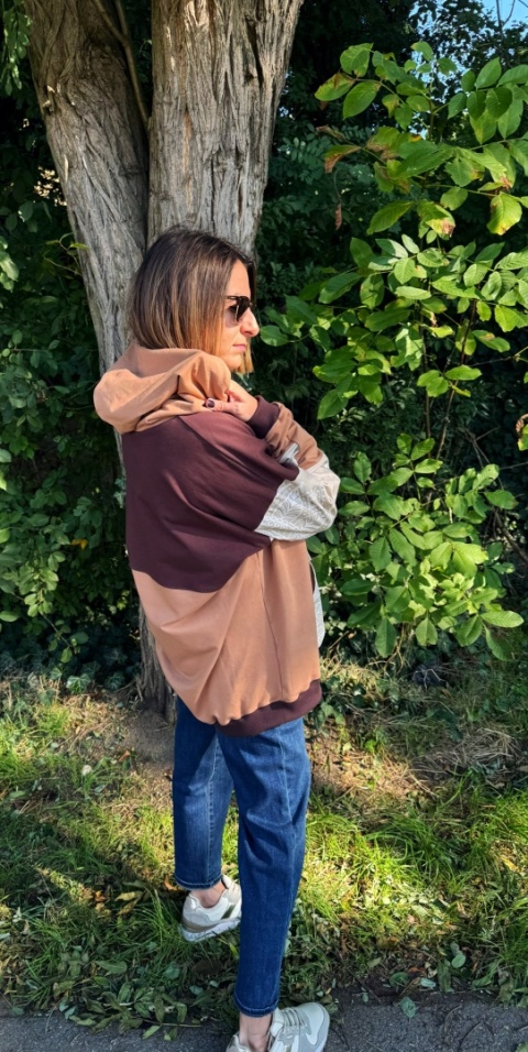 Bluza dresowa oversize LACE CARAMELLO