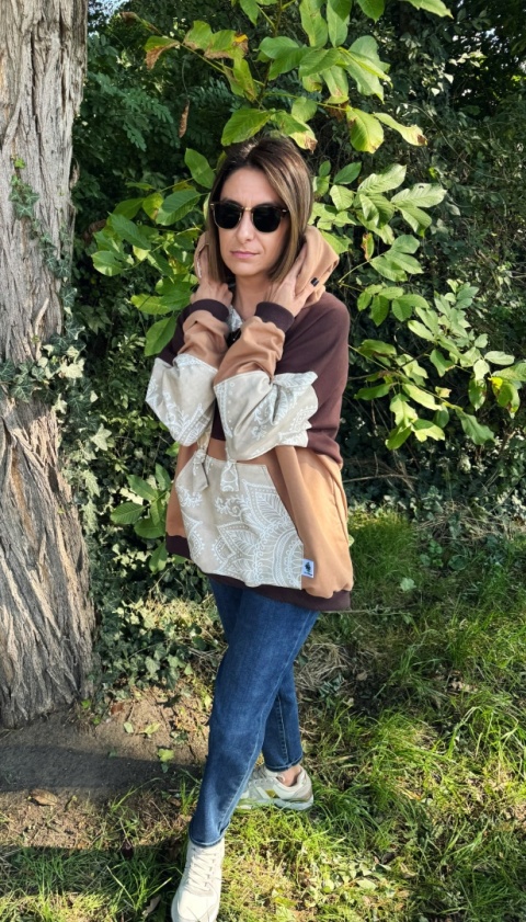 Bluza dresowa oversize LACE CARAMELLO