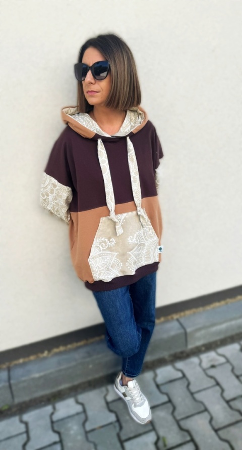 Bluza dresowa oversize LACE CHOCO