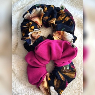 Box Prezentowy - Scrunchie maxi Night Garden FUCHSIA