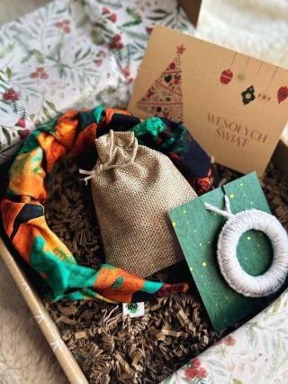 Box Prezentowy - Opaska marszczona Leopard GREEN