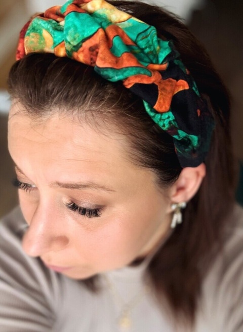 Box Prezentowy - Opaska marszczona Leopard GREEN