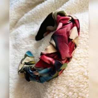 Box Prezentowy - Opaska marszczona Flower KHAKI