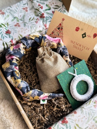 Box Prezentowy - Opaska marszczona Flower ROSE