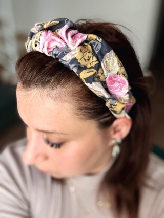 Opaska marszczona Flower ROSE