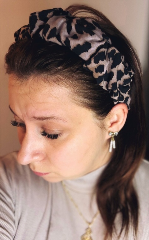 Box Prezentowy - Opaska marszczona Leopard BROWN