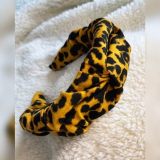 Box Prezentowy - Opaska marszczona Leopard MUSTARD