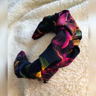 Box Prezentowy - Opaska marszczona Night Garden FUCHSIA