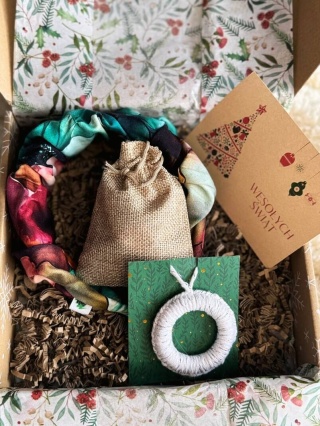 Box Prezentowy - Opaska marszczona Watercolour FLOWER