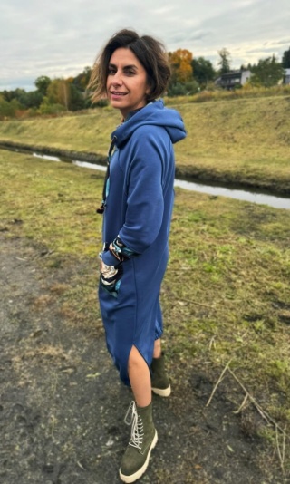 Sukienka bawełniana NOTHING MORE indygo