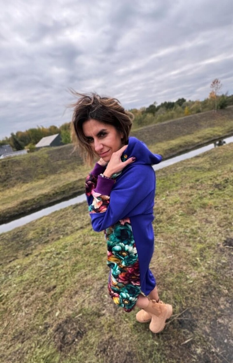 Sukienka bawełniana NOTHING MORE violet