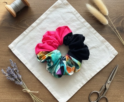 Scrunchie/Frotka MAXI – Botanical Swirl – zestaw 2 szt