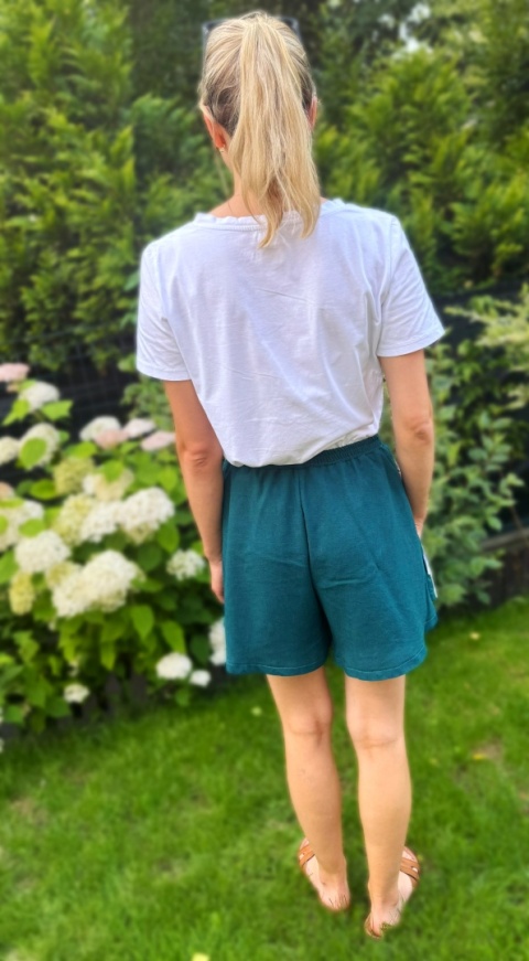 Spodenki lniane Sway FLORAL TURQUOISE
