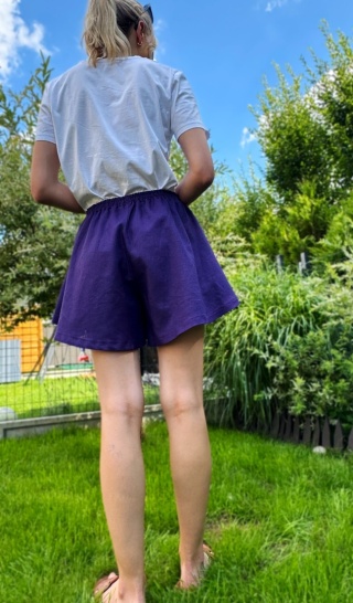 Spodenki lniane Sway RETRO VIOLET