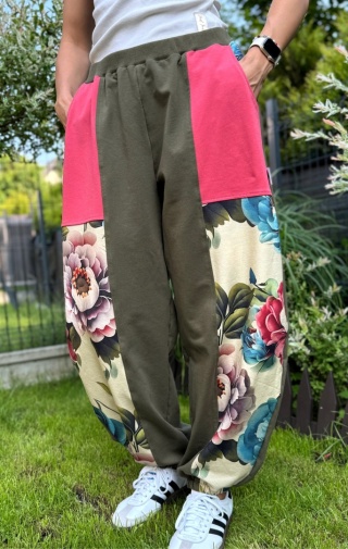 Spodnie Baloon FLOWER KHAKI