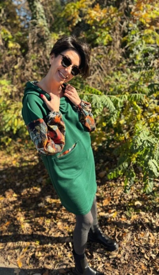 Sukienka bawełniana SOFT WHISPER Bottle Green