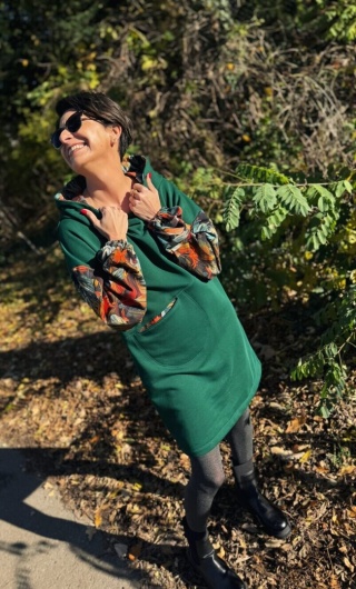 Sukienka bawełniana SOFT WHISPER Bottle Green