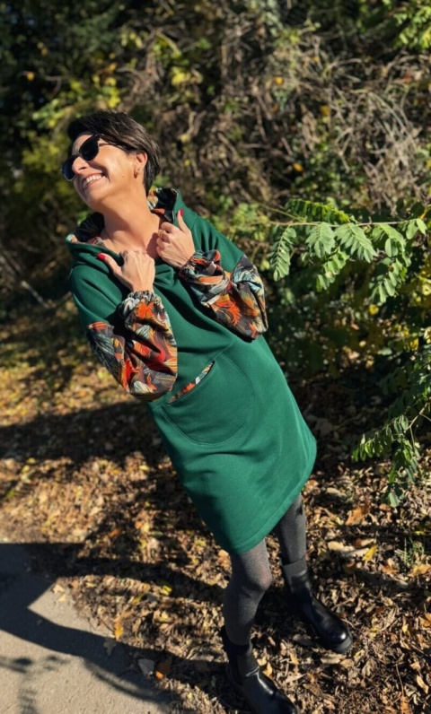 Sukienka bawełniana SOFT WHISPER Bottle Green