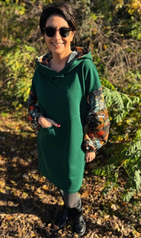 Sukienka bawełniana SOFT WHISPER Bottle Green