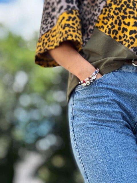 T-shirt bawełniany Ease LEOPARD