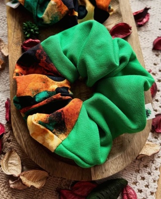 Scrunchie/Frotka XXL Leopard Green - zestaw