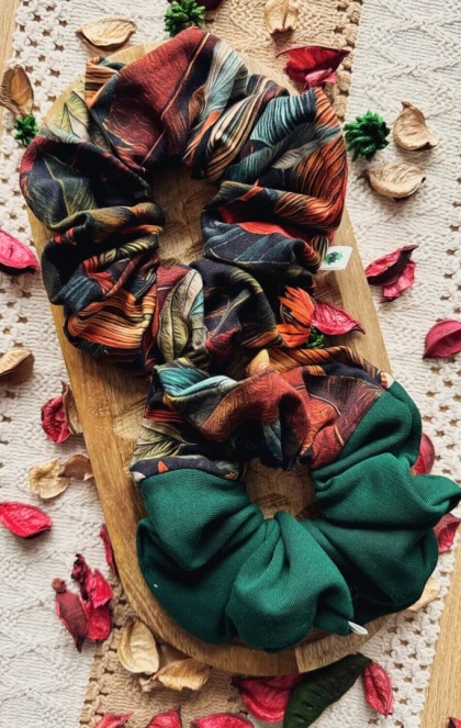 Scrunchie/Frotka XXL Bottle Green - zestaw