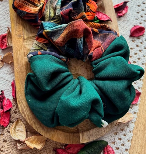 Scrunchie/Frotka XXL Bottle Green - zestaw