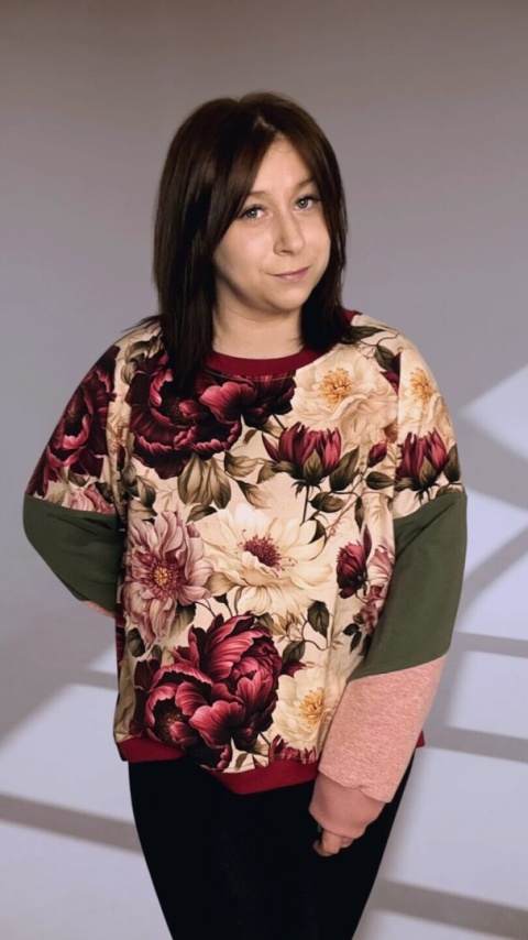 Bluza Dresowa Oversize Damska WARM FLORA