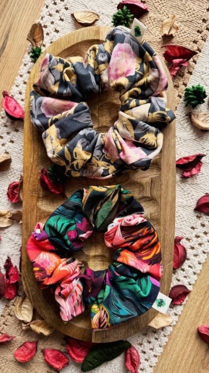 Scrunchie/Frotka MAXI Floral Mix - zestaw
