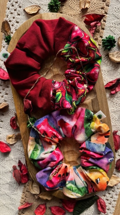 Scrunchie/Frotka MAXI Fruit Mix - zestaw