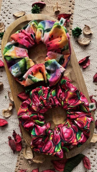 Scrunchie/Frotka MAXI Fruit Mix III - zestaw