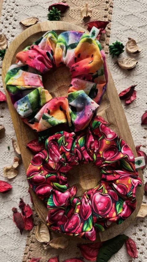 Scrunchie/Frotka MAXI Fruit Mix III - zestaw