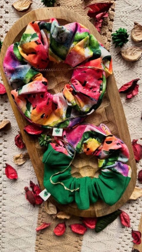 Scrunchie/ Frotka MAXI Watermelon - zestaw