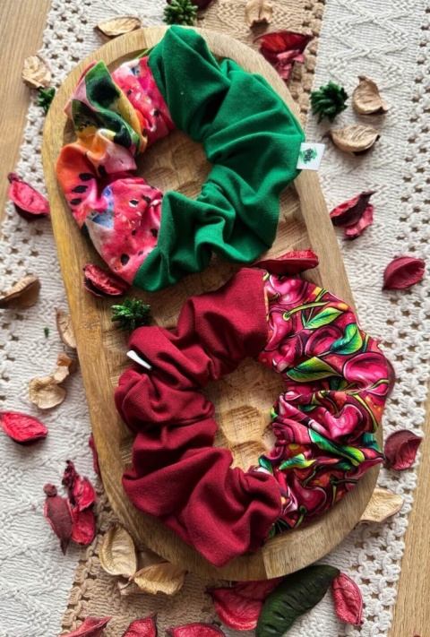Scrunchie/Frotka MAXI Fruit Mix IV - zestaw