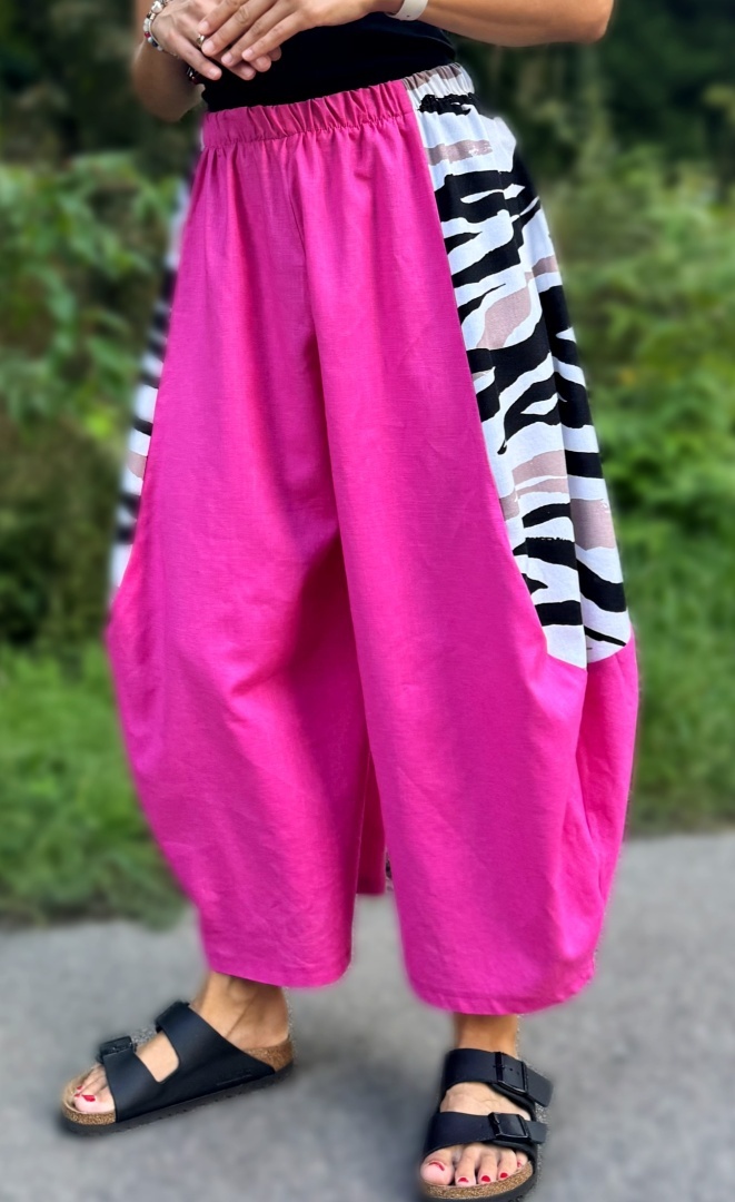 Spodnie Lniane BARRELS Pink - obrazek 4