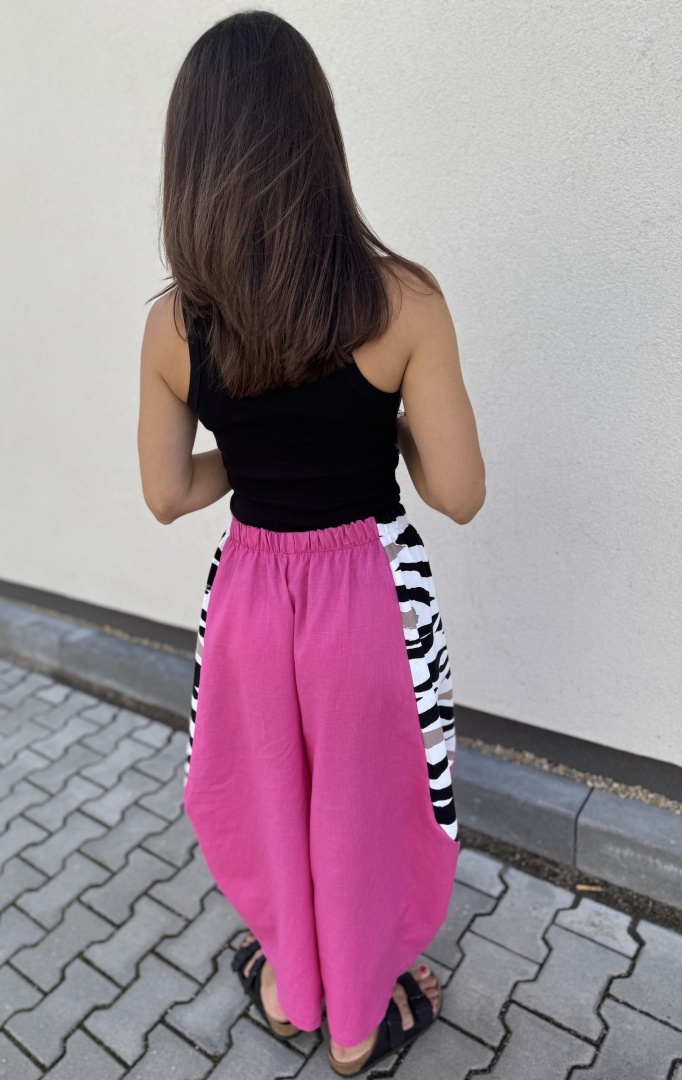 Spodnie Lniane BARRELS Pink - obrazek 5