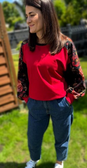 Bluza dresowa Butterfly NIGHT GARDEN MALINA