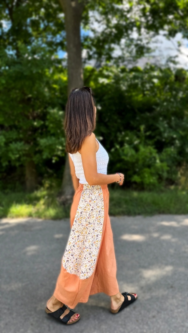 Spodnie lniane BARRELS Peach - obrazek 4