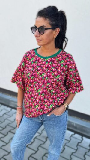 T-shirt Oversize Damski MOOD SWEET CHERRY