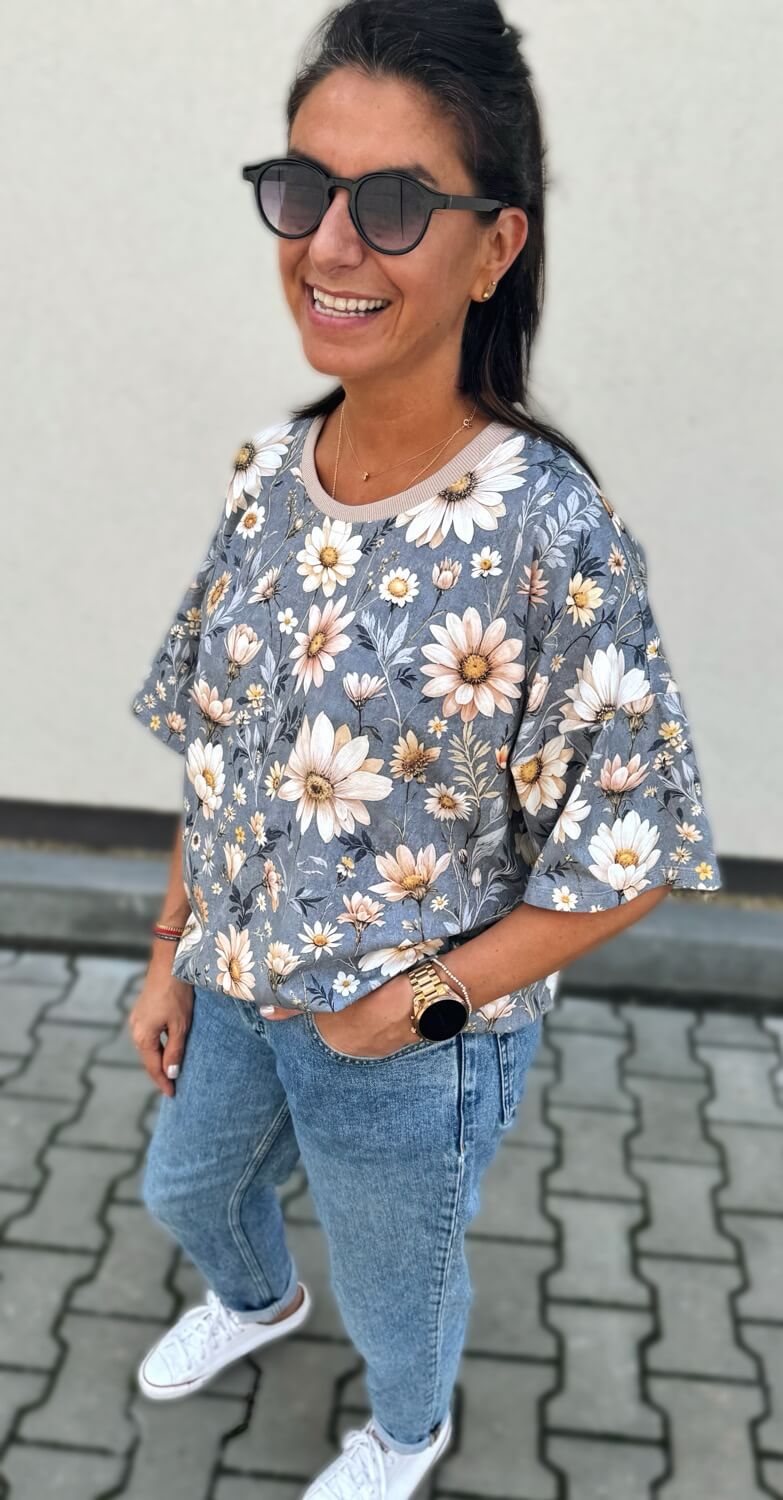 T-shirt Oversize Damski MOOD DAISY - obrazek 3